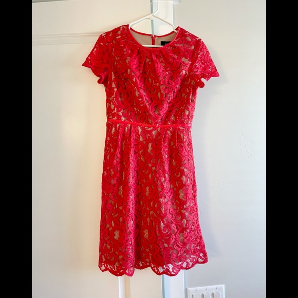 Adrianna Papell Red Lace Dress - Picture 1 of 3